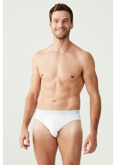 U.S. Polo Assn. U.s Polo Assn. 90003 Erkek Battal 3'lü Slip Külot-beyaz Beyaz