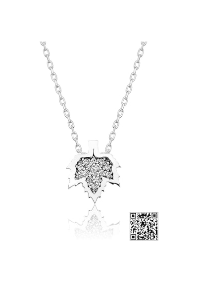 Papatya Silver Swarovski® Taşlı Yaprak Yıldız Kolye Rodyum Kaplama 925 Ayar Gümüş - SUVPS00014