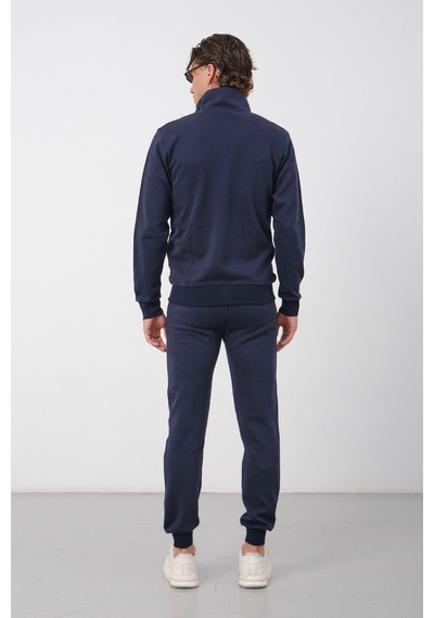 Dechers Erkek Antrasit Dik Yaka Fermuarlı Piqué Double Face Kumaş Regular Fit Eşofman Takım - E226 Lacivert Dechers Erkek Antrasit Dik Yaka Fermuarlı Piqué Double Face Kumaş Regular Fit Eşofman Takım - E226 Lacivert