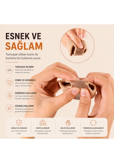 Ayak Baş Parmak Eğriliği Düzeltici Silikon Makaralı Bunyon Halluks Valgus Baş Parmak Koruyucu Silikon 2 Adet Kırmed