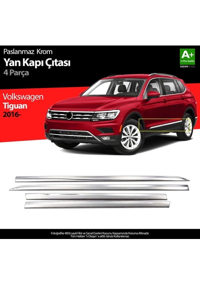 Volkswagen Tiguan Uyumlu Krom Yan Kapı Çıtası 4 Parça. 2020 Ve Üzeri