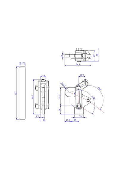 Goodhand Gh-70201 Ağır Hizmet Tipi Geçiş Kelepçesi 200 Kg Kapas
