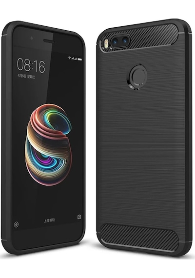 Xiaomi Mi 5x Dark Ultra Koruma Karbon Fiber Doku Silikon Kılıf- 5775 Mh-hs5208-6101