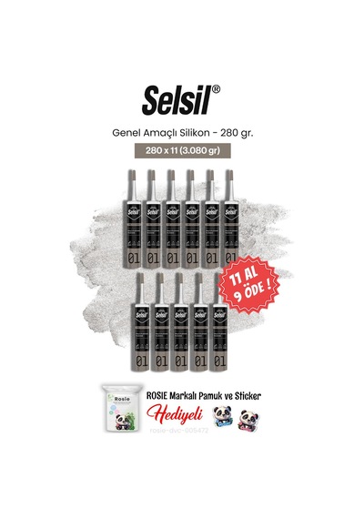 Selsil Genel Amaçlı Silikon 11 Al 9 Öde 280 Gr Ve Rosie Pamuk