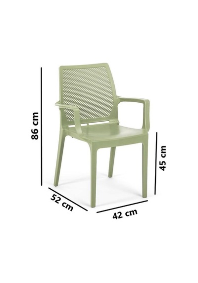 Omnipazar Sy-2504 Plastik İcon Bahçe Koltuk Sandalye 4'lü Set Yeşil