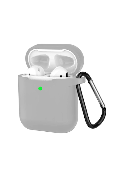 Airpods 1 Ve 2. Nesil İle Uyumlu Premium Lansman Serisi Kadife İç Astarlı Darbe Emici Silikon Kılıf Gri