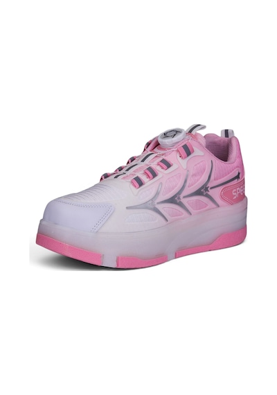 Nstil Unisex Yetişkin Çocuk Spor Ayakkabı Akıllı Bağcıklı Çıkarılabilen Patenli Işıklı Sneaker 003 Pembe