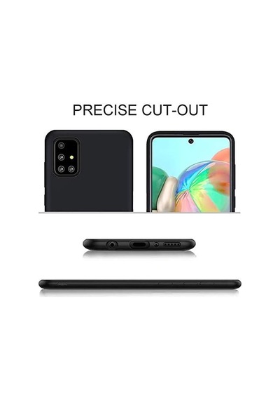 By Conners Galaxy A71 Mat Siyah Silikon + 2 Adet Cam Ekran Koruyucu