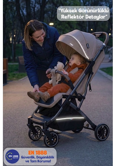 Prego Lotus Pro Kabin Boy Travel Bebek Arabası -tek Elle Katlanır-hafif -uv Tenteli -yağmurluk-örtü-kılıf