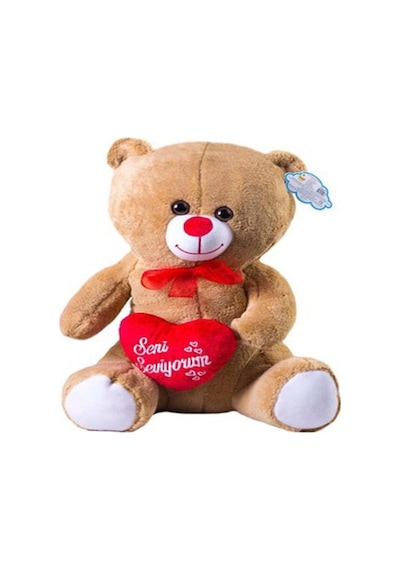 Kalpli Peluş Ayıcık Dev Boy 50 Cm Kahverengi