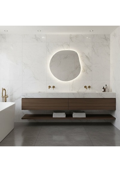 96x96 Cm Soft Kare Form Dimmable Dokunmatik Led Ayna - 6500k Beyaz Işık Beyaz
