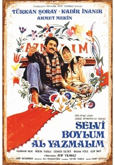 Selvi Boylum Al Yazmalım yeşilçam Retro Vintage Ahşap Poster