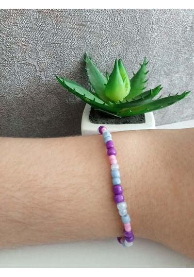 Nle Accessory Renkli Taşlı Bileklik Mor