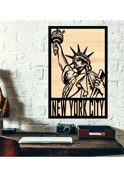 New York Cıty Ahşap Duvar tablo