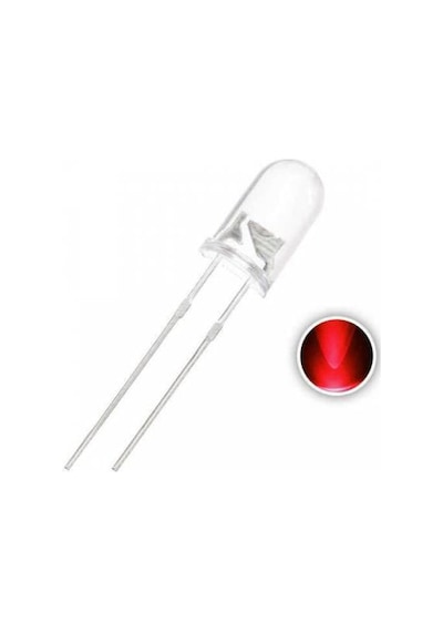 Buharaelektronik Kento 5 MM 1.Kalite Led Kırmızı - Şeffaf 10 Adet