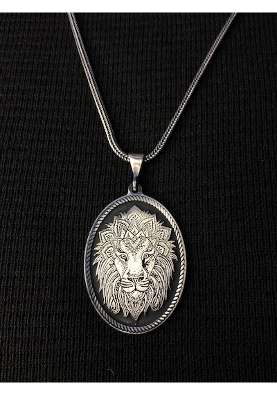 Aslan Lion Modeli 925 Ayar Gümüş Işıklı Kutuda Sevgiliye Eşe Babaya Hediye Kolye