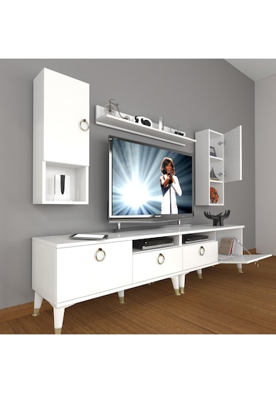Decoraktiv Eko 5220da Mdf Gold Tv Ünitesi Tv Sehpası Beyaz