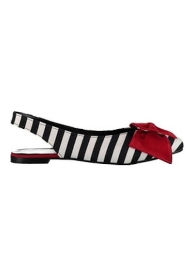 Fox Shoes Siyah/Beyaz/Kırmızı Kadın Babet D726774404