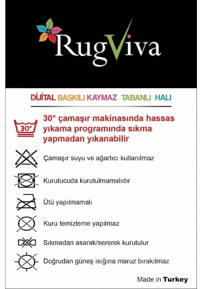 Rugviva Kaymaz Tabanlı Halı Çocuk Kd60, Besiktas, 120 X 180 Çok Renkli