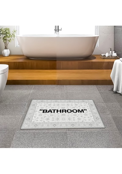 Evaşk Banyo Paspası İpeksi Kadifemsi Halı Yüzey Kaymaz Taban 40x60 BM01940B Beyaz