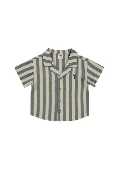 Civil Baby Çizgili 6-18 Ay Gömlek - Yeşil Çam Yeşili