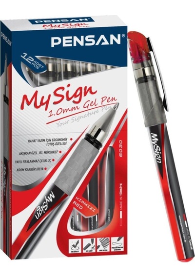 Pensan 6030 My Sign Jel Roller Kalem 1.0 Mm Kırmızı 12 Li Paket