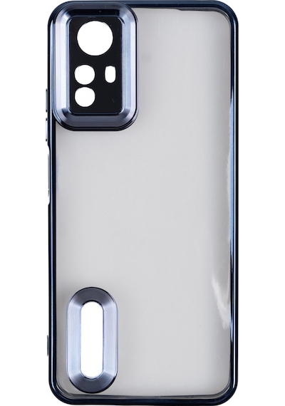 Xiaomi Redmi Note 12s Kılıf Kamera Korumalı Logo Gösteren Zore Omega Kapak Lacivert