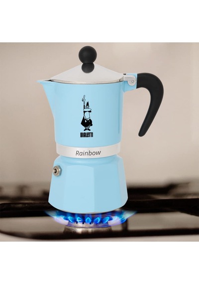 Bialetti 5041 Rainbow Espresso Pişirici, Alüminyum, Açık Mavi, 1 Fincan Sku: Smg8690010176233