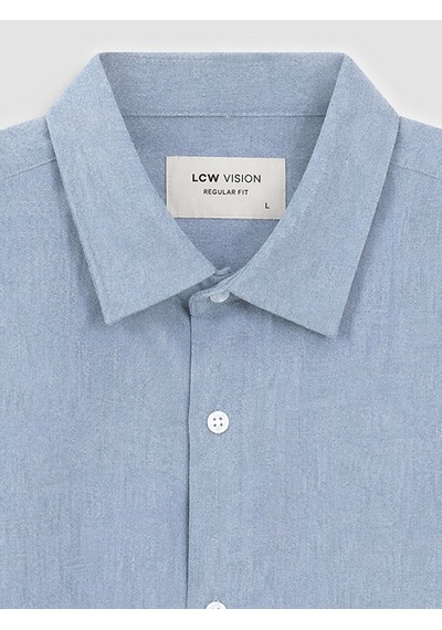 Lcw Vision Mavi Regular Fit Armürlü Erkek Gömlek