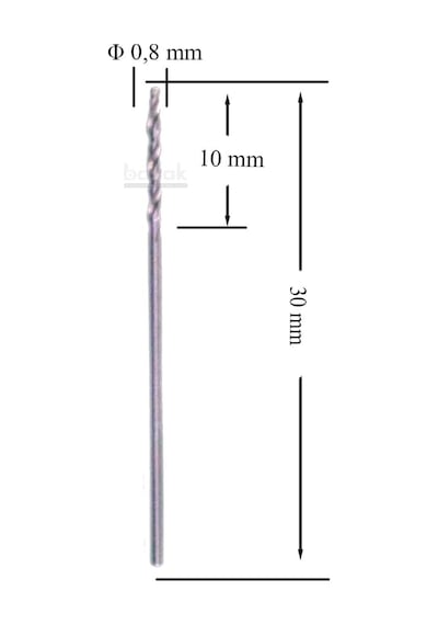 MTE 0,8 mm Taşlanmış Metal Matkap Ucu HSS DIN 338