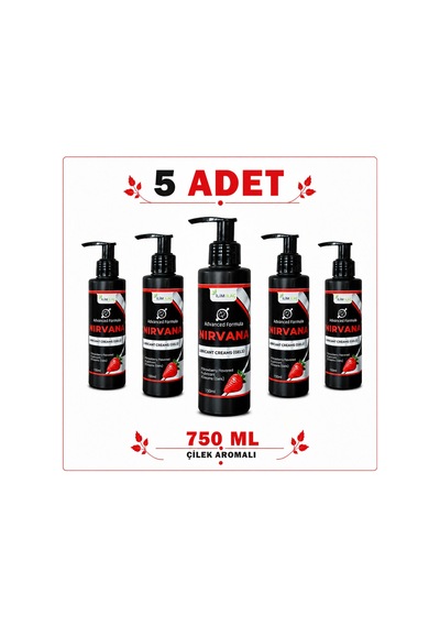 Nirvana Çilek Aromalı Kayganlaştırıcı Jel 5 x 750 ML
