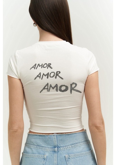 Mai Collection 2735 - El Amor Beyaz Penye Crop