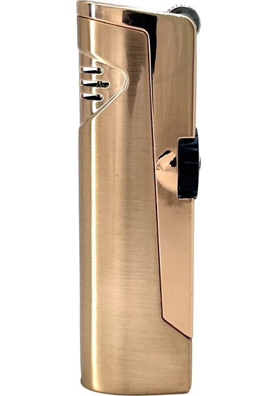 Zenit Çift Pürmüzlü Jet Alevli Metal Puro Çakmağı Rose Gold Sarı