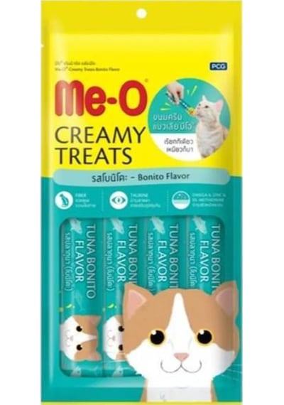 Me-O Kremalı Kurutulmuş Ton Balıklı Kedi Sıvı Ödül Maması 4 x 15 G
