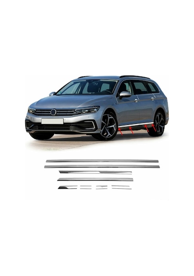 Volkswagen Passat Uyumlu B8 Variant Krom Kapı Çıtası 8prç 2015-2018 Arası P.çelik