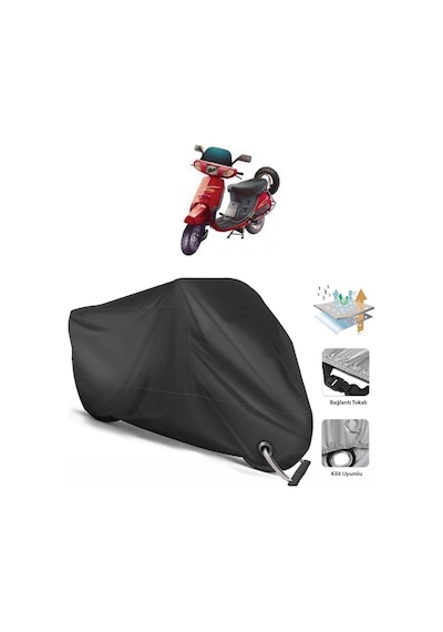 Kinetic Zoom Motosiklet Branda (Bağlantı, Kilit Uyumlu)-Siyah (457270210)
