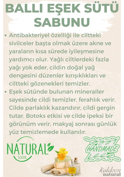 Kabak Lifli El Yapımı Doğal Ballı Eşek Sütü Sabunu 120 G