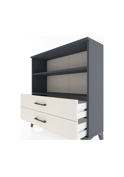 Arges Şifonyer 2 Raflı 2 Çekmeceli 88x30x96 Antrasit-aytaşı Antrasit