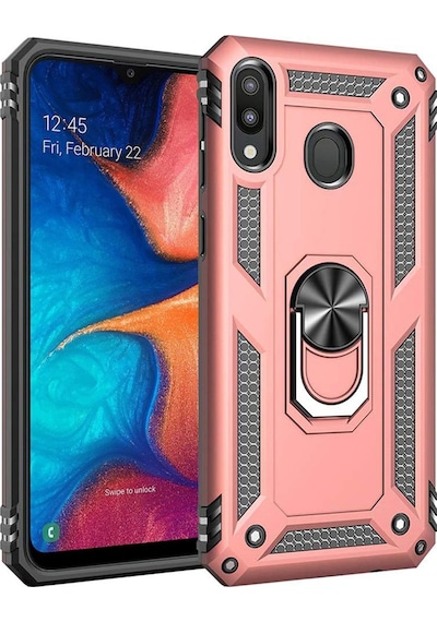 Samsung Uyumlu Galaxy A20 Kılıf Zırhlı Mıknatıslı Standlı Tank Kapak