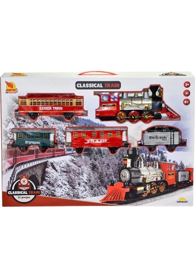 Mey İthalat 1553 Klasik Tren Seti Sesli Ve Işıklı 22 Parça