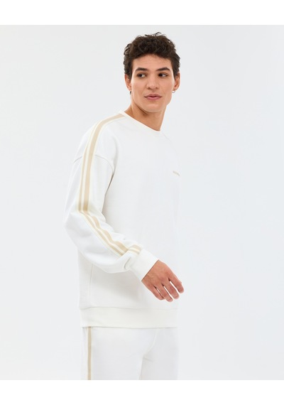 Skechers M Lw Fleece Crew Neck Sweatshirt Erkek Beyaz Sweatshirt S2610103-3855 Beyaz
