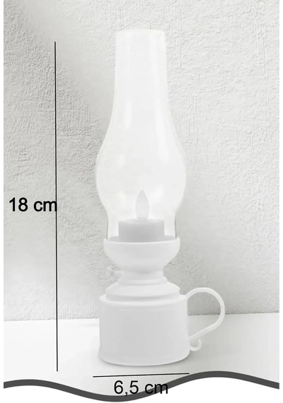 Dekoratif Eski Gaz Görünümlü Led Mum Lamba Alev Efektli Dekor Lamba 18 Cm Diğer