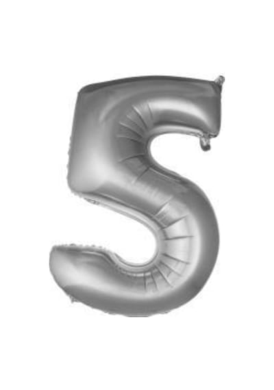 16 Inç 35 Cm Gümüş Folyo Rakam Balon 5 A