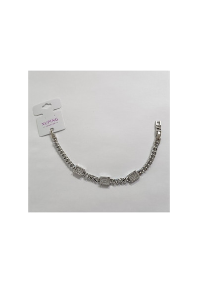 Xuping Vıp Kaliteli Antialerjik Üç Labirent Motifli Gurmet Zincirli Zirkon Taşlı Silver Bileklik Silver Xuping Vıp Kaliteli Antialerjik Üç Labirent Motifli Gurmet Zincirli Zirkon Taşlı Silver Bileklik Silver