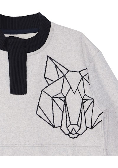 Kurt Erkek Çocuk Gri Kanguru Cepli Sweatshirt