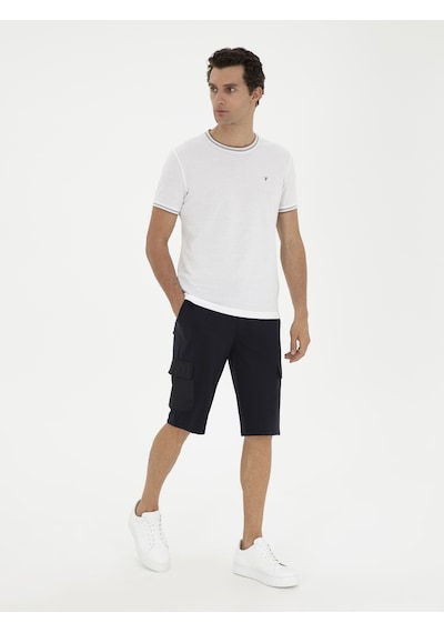 Cacharel Lacivert Slim Fit Kargo Cepli Şort