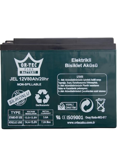 Ortec 12v 80 Ah Jel Motor Aküsü