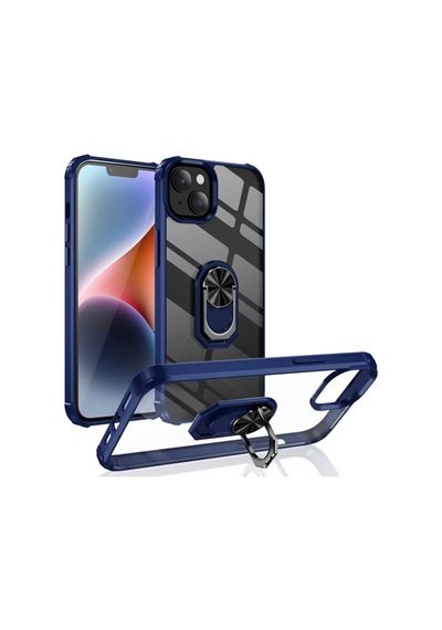 Apple Uyumlu iPhone 14 Kilif Standli Yüzüklü Mola Silikon Kapak 470456357