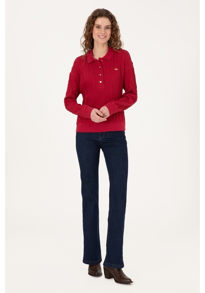 U.s. Polo Assn. Kadın Sweatshirt 50313553-vr104 Koyu Frambuaz/dark Raspberry