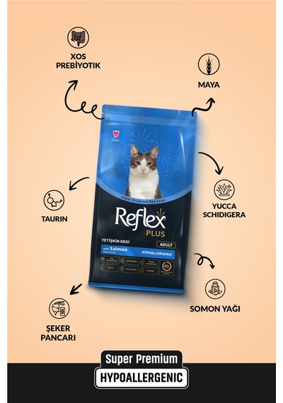 Reflex Plus Hipoalerjenik Somonlu Yetişkin Kedi Maması 1,5 Kg
